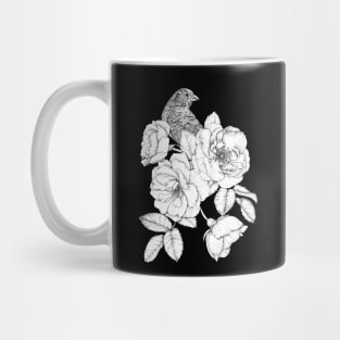 A bird among White Roses Mug